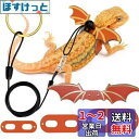 トカゲ用ハーネス 爬虫類 リード 3サイズ 調節可能 コウモリの翼 小動物 ペットハーネスリード 蜥蜴 牽引ロープ お出かけ 散歩用 ハロウィン (オレンジ)