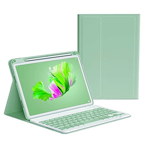 iPad 9 iPad 8 iPad 7 iPad 10.2 インチ キーボードケース ペンシル収納可能 iPadAir3 iPadPro10.5 キーボード カバー マグネット 分離式 iPad 10.2 10.5 インチ カラーキーボード 取り外し可能 女性向け かわいい (ミント)