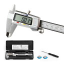 【送料無料】SCITOOLS ノギス ステンレス製 150mmデジタルノギス 半金属製本尺 0.01mm高精度 収納ケース付き 内径 外径 深さ 段差測定対応 ...