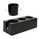 watchget タンパースタンド タンピングスタンド エスプレッソ タンパーマット コーヒータンパーマット エスプレッソタンピングステーション ポルタフィルターホルダー タンピングステーションベース 多機能タンパースタンド 3つの穴 ABS製 滑り止め底付き 51mm-58mm ブラ
