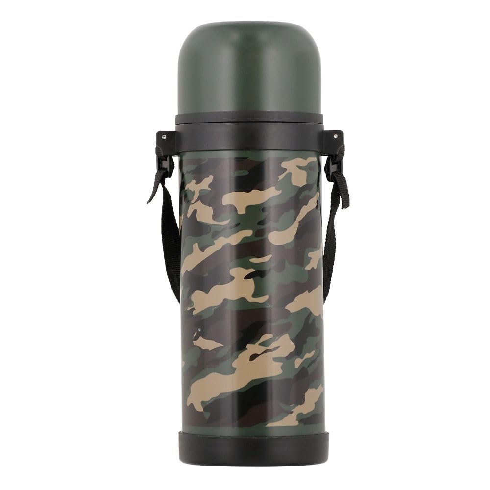 【送料無料】ベストコ ダブルステンレスボトル 1.0L カーキ 迷彩 水筒 コップ付き NQ-0134 カモフラー..