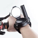 Top-bigK自転車のバックミラ 360度回転調節 バックミラーミラーリストバンド 反射鏡 ロードバイク ミラー 手首装着 ブラック