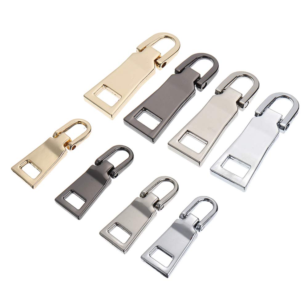 【送料無料】YFFSFDC ファスナー 引き手 8個入り 【大4個+小4個】 ジッパー 交換 チャック 修理 財布 引き手 プルタブ ファスナー修理キット 裁縫 手作り 手芸 DIY 金属製 カバン 靴 財布 ジッパー 修理用