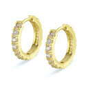KRKC&CO フープピアス 15mm メンズピアス レディース シルバー925 金属アレルギー対応 両耳 ジルコニア 14k金メッキ ラウンドフープ シンプル...