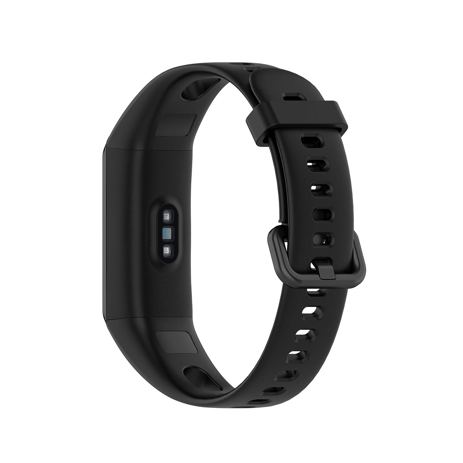 [Sooyeeh] HUAWEI用 Band 4用 バンド 交換バンド HUAWEI用 Band4用 ベルト ストラップ シリコン製 柔らかい スポーツ 交換用ベルト 耐衝撃 防汗 10色可選 （黒）