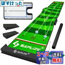 SAPLIZE セープライズゴルフパター練習用マット 軌跡が見えるマット ミディアムとスローのスピードで練習できる アラインメントミラー・スロープ・ターゲットカップ・ボールストッパー付き 50*305cm