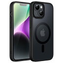 JETech iPhone 14 Plus 6.7インチ用 マグネット ケース MagSafeに対応 半透明のマット背面 薄型 耐衝撃 カバー (ブラック)