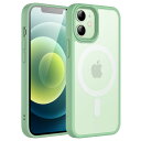 JETech iPhone 12 mini 5.4インチ用 マグネット ケース MagSafeに対応 半透明のマット背面 薄型 耐衝撃 カバー (グリーン)
