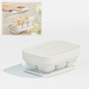 YonTens 新型 製氷皿 蓋付き製氷皿 製氷 小さい氷を 氷作る容器 押して型を離す 取り出し簡単 積み重ね可能で 収納が簡単 製氷器 氷ケースア 家庭用 オフィス用 屋外用 (氷6個, 白)