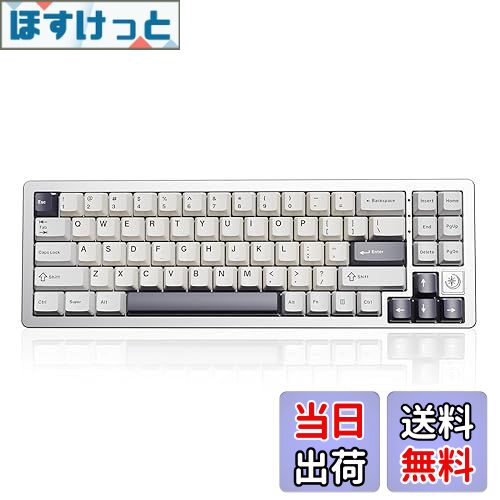楽天ほすけっと楽天市場店【送料無料】YUNZII AL71 メカニカルキーボード 68％ コンパクト フルアルミCNC加工 ガスケット構造 [Bluetooth/2.4G/USB-C 三モード接続] ホットスワップ対応 NKRO RGBバックライト Win/Mac両対応 技適認証済み プレゼント対応（シルバー、クリスタルホワイトスイッチ）