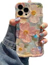 【送料無料】QLTYPRI iPhone 14ケースTPUカバー おしゃれ 韓国 可愛い 花柄 薄型 軽量 耐衝撃 スマホケース ワイヤレス充電対応 ストラップホール付き アイフォン14 ケース 6.1インチ 対応 - グリーン