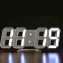 LEDデジタル時計 目覚まし時計 3D LED時計 置き時計 壁掛け時計 掛け時計 アラーム機能付き 、3つの明るさ調整,年/月/日,温度表示,キッチン時計,4つの設定ボタン 6種類の光選択ナイトランプ寝室、キッチン、居間などに適しています【日本語取扱説明書付き デジタル時計】