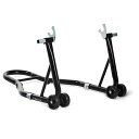 【送料無料】Donext バイクスタンド リア メンテナンススタンド 後輪用 整備用 耐荷重340kg 750LBS キャスター付き U型 ブラック