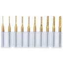 Bestgle 10ピース0.8mm-3.175mmエンドミル 彫刻ビット超硬バータングステンバー リューター ビット チタン・コート・カーバイド ドリル カッ...