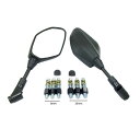 Karun バイクミラー 汎用 For ヤマハ 川崎 ホンダ PCX GROM Z125 MT-07 MT-09 アダプター付け 8mm 10mm 正/逆ネジ
