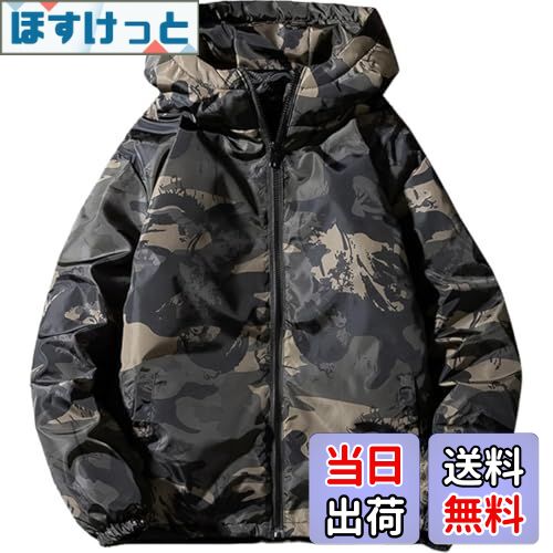 【送料無料】[aspersio] [アスペルシオ] 迷彩柄 ジップアップパーカー 長袖 フード付き ミリタリー 秋..