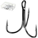 【送料無料】Alioay トリプルフック 釣 ルアー交換釣り針 高炭素鋼フック ルアー用 3本針 釣りフック 50本セット