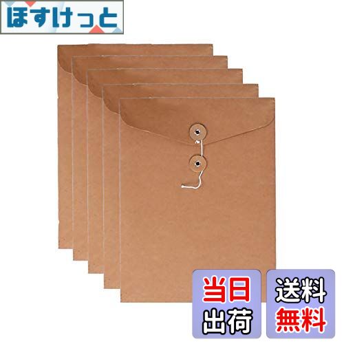 【送料無料】VANRA クラフトファイルバッグ 個別フォルダー 大容量 ファイルケース 紐付き 封筒 紙袋 A..