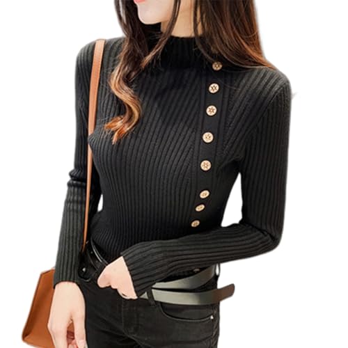 【送料無料】[TeMibery Lyric] セーター レディース ハーフハイネック ニット 秋物 長袖 可愛い リブ ..