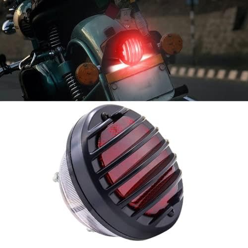 【送料無料】バイクテールライト、ラウンドレッドレンズブレーキライト統合12 Vナンバープレートランプ..