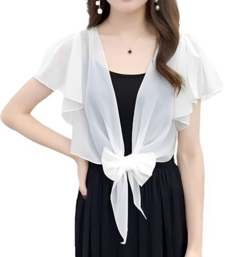 【送料無料】[トーアソーア] シフォン ボレロ レディース フォーマル フリル リボン カーディガン 結婚式