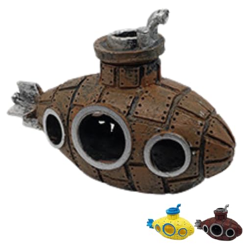 【送料無料】アクアリウム オーナメント サブマリン 潜水艦 沈没船 PVC樹脂