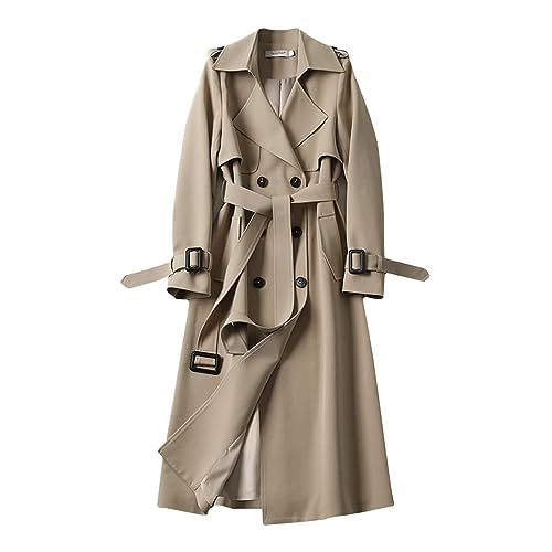 【送料無料】[Guooryvner] グオーリーブナー トレンチコート レディース ロングコート アウター 薄手 コート ロング 春 秋 冬 スプリングコート 就活 無地 べルト付き クラシック オフィス おしゃれ シンプル 上品 ゆったり きれいめ 通勤 大人 着痩せ
