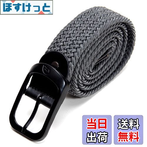 【送料無料】GoodsLand 【 3カラー 】ベルト 伸縮 伸びる メッシュベルト 編み込み 100cm メンズ カジュアル GD-AMIBEL 色：グレー、サイズ：100 cm