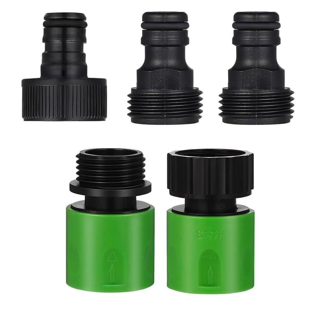 【送料無料】PLEAVIT 散水ホース ジョイント コネクター 蛇口 ヘッド アダプター 3/4 オスメス ワンタッチ 色：グリーン