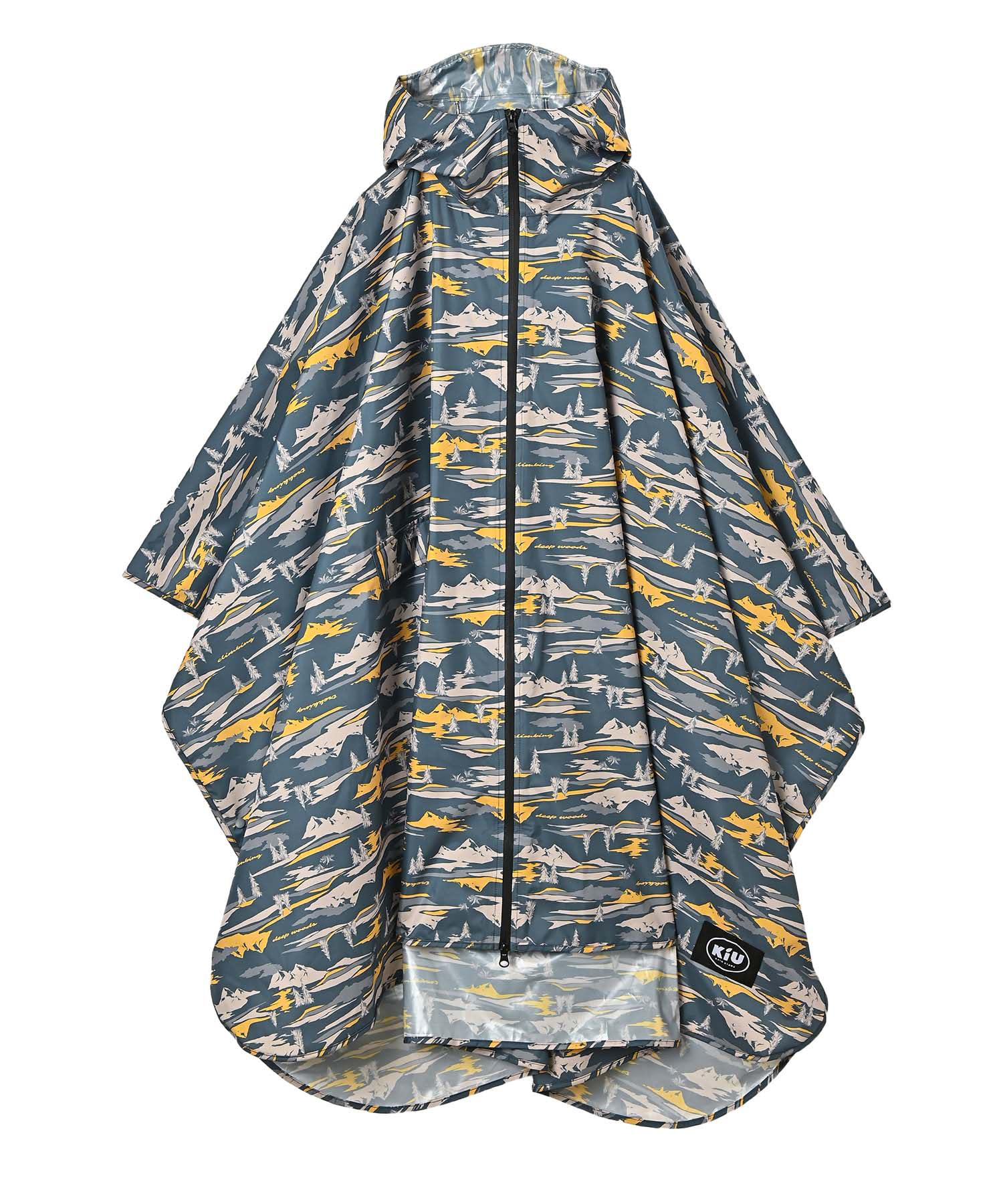 【送料無料】KiU キウ レインポンチョ デイリー RAIN PONCHO wpc 雨対策 撥水 パッカブル コスパ 耐水10000 レインコート コート カッパ レインポンチョ アウトドア キャンプ フェス スポーツ 通勤 通学 梅雨 防災 大雨 雨 かっこ 色：マウンテンカモ、サイズ：Free Size