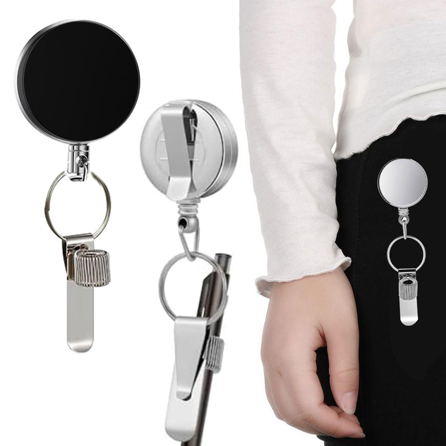 【送料無料】PAVIKEペンホルダー首掛け 【2個】格納式ペンホルダー ペンホルダーストラップ 多機能ペン挿し部品、省スペース、収納秩序、持ち運び便利、ビジネスマン、学生などに