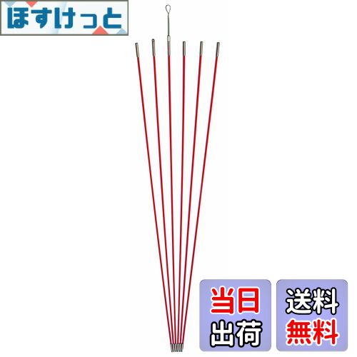 【送料無料】デンサン ジョイント釣り名人Jr. φ5mm× 1.0m オレンジ 6本 ケーブル索引具 JF-5030