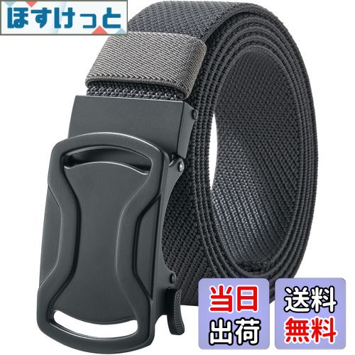 【送料無料】[LionVII] ベルト メンズ 伸縮 - オートロック式 ナイロンベルト 作業 スポ ...