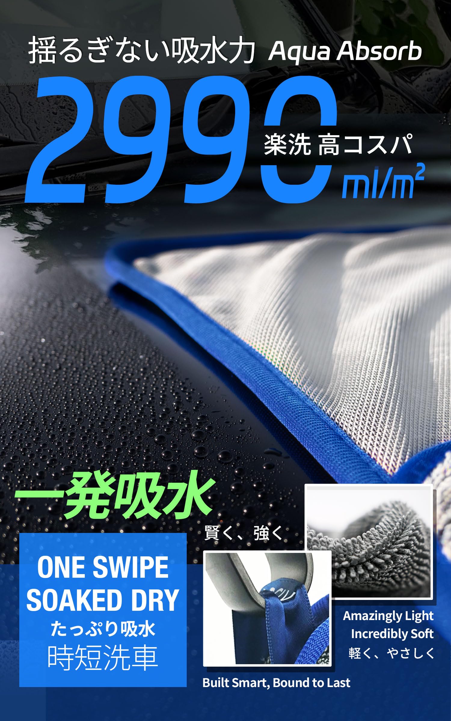 【送料無料】SHSCLY マイクロファイバー洗車タオル 超吸水クリーニング拭き上げ専...