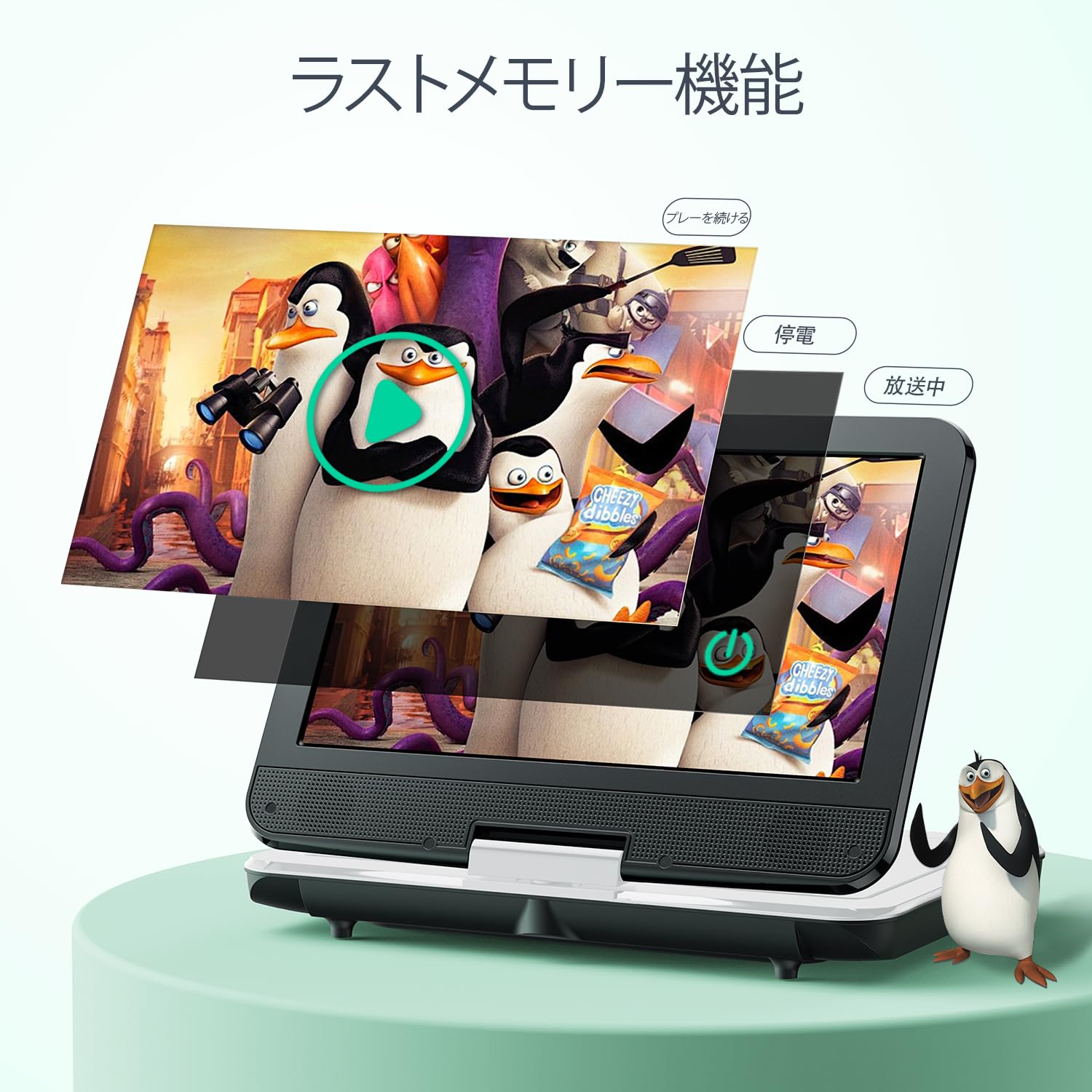 【送料無料】Yoton ポータブルDVDプレーヤー 12.5インチ、10.5インチLCD画面搭載、...