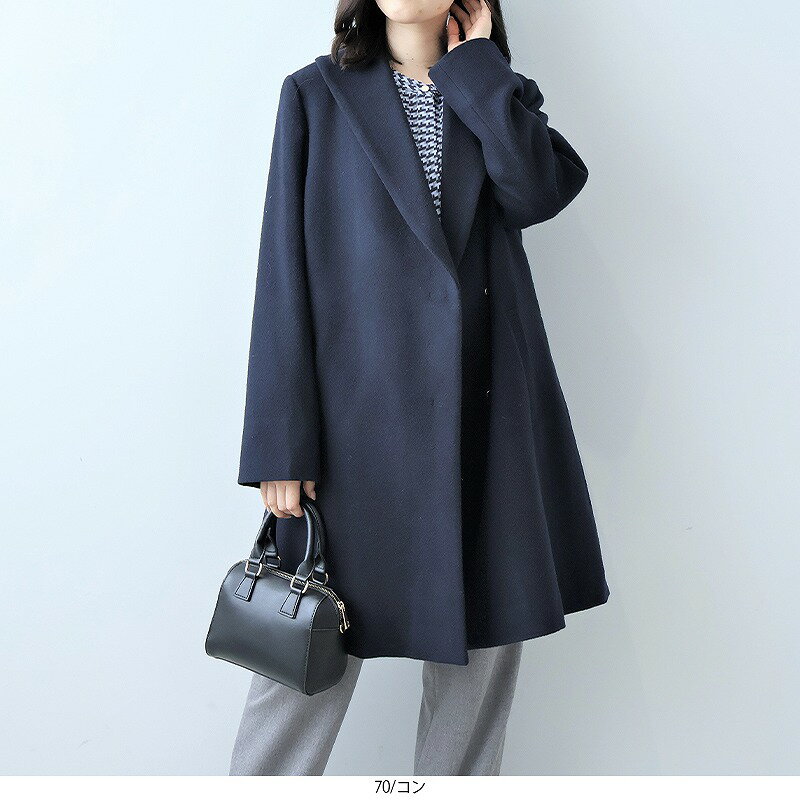 楽天市場】ショールカラー コート（カラーネイビー）（レディース