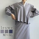 【セール M〜5L】ノーカラー ラガーシャツ ブラウス 大きいサイズ レディース 秋 冬 長袖 【leswel ミントブリーズ レスウェル】 婦人服 ファッショ...