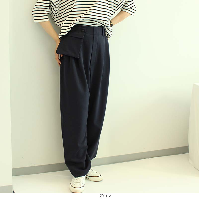 【20%OFFクーポン】【セール M〜5L】アウトポケット付き ゆる テーパードパンツ 大きいサイズ レディース ウエストゴム ストレッチ パンツ ボトムス 【leswel レスウェル】 ミントブリーズ 婦人服 ファッション 20代 30代 40代 50代 ミセス 【返品交換不可】 hot-air-10022756 Hot-air 大きいサイズ レディース サンプル画像3