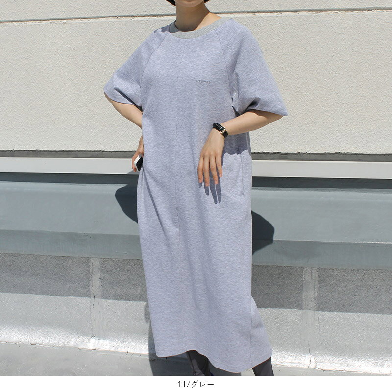 【セール M〜5L】ロゴ入り ワンピース tシャツ 大きいサイズ レディース 半袖 夏 カットソーワンピース【leswel レスウェル】 ミントブリーズ 婦人服 ファッション 20代 30代 40代 50代 ミセス おしゃれ 通販【返品交換不可】 11s hot-air-10022866 Hot-air 大きいサイズ レディース サンプル画像2