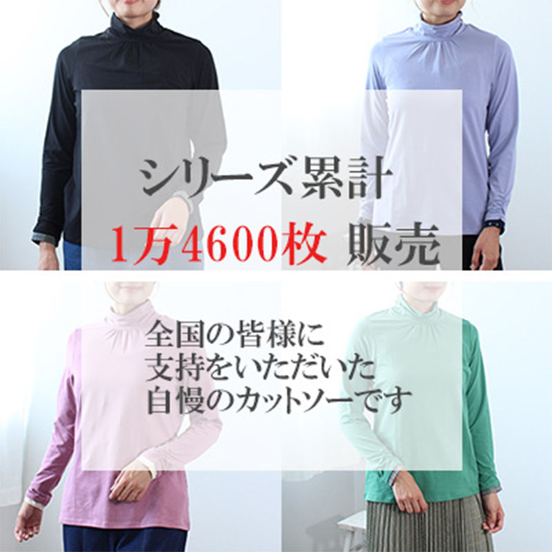 【セール M〜5L】発熱・抗菌 タートルネック カットソー 無地 大きいサイズ レディース 秋 冬 長袖 【MB エムビーミントブリーズ】 婦人服 ファッション 30代 40代 50代 60代 ミセス 【返品交換不可】 hot-air-10022966 Hot-air 大きいサイズ レディース サンプル画像2