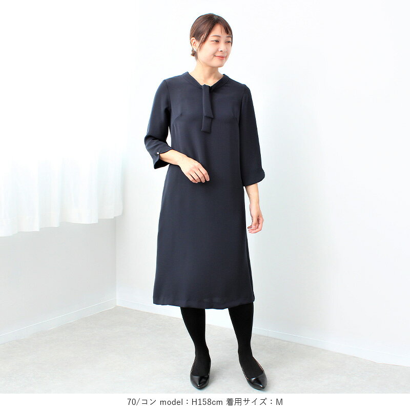 【セールM〜5L】きれいめ ボウタイ Aライン きれいめ ワンピース 長袖 秋 冬 フォーマル ドレス 結婚式 二次会 ママ 母 大きいサイズ レディースミントブリーズ 婦人服 ファッション 30代 40代 50代 60代 ミセス 送料無料【返品交換不可】 hot-air-10022997 Hot-air 大きいサイズ レディース サンプル画像3