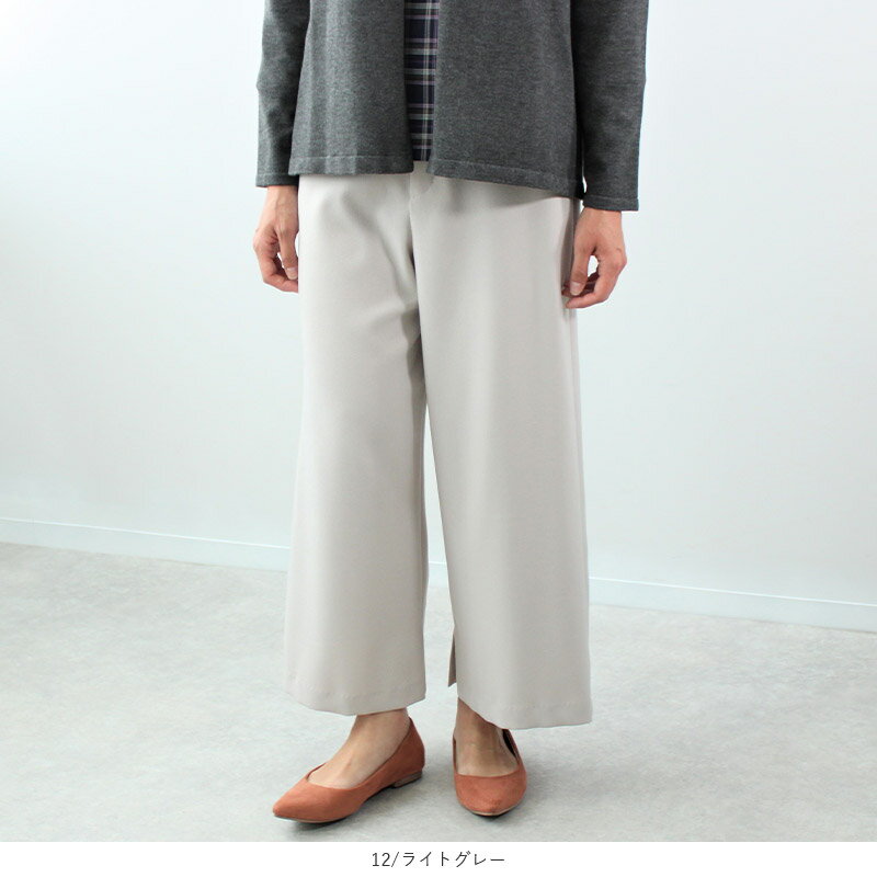 【セール M〜5L】ストレッチ カルゼ 裾スリット ワイドパンツ 大きいサイズ レディ...