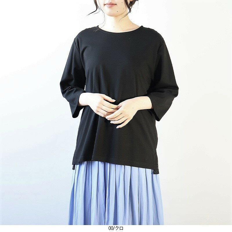 【セール L〜5L】ライトポンチ 7分袖 Tシャツ カットソー 大きいサイズ レディース 秋冬春 トップス【セール MB エムビーミントブリーズ】 婦人服 ファッション 30代 40代 50代 60代 ミセス おしゃれ 通販 送料無料【返品交換不可】 hot-air-10023819 Hot-air 大きいサイズ レディース サンプル画像2