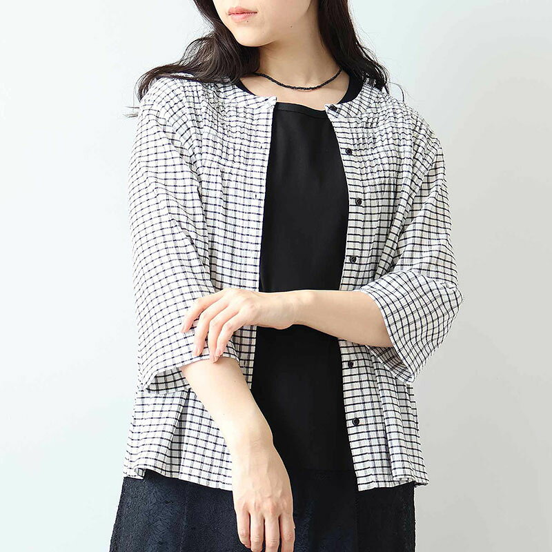 【20%OFFクーポン対象】【セール leswel レスウェルL〜5L】2WAY UVカット シャーリング ニット カーディガン 大きいサイズ レディース 春 夏 7分袖 ミントブリーズ 婦人服 ファッション 30代 40代 50代 60代 おしゃれ 通販 【返品交換不可】 hot-air-10024294 Hot-air 大きいサイズ レディース サンプル画像2