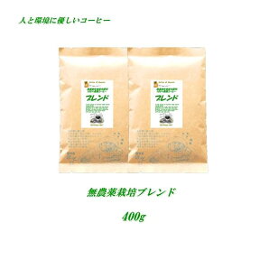 ◆農薬を使っていない農園コーヒーブレンド 400g（約40杯分）【メール便送料無料】人と環境に優しいコーヒー♪【HLS_DU】 安心・安全・煎りたて美味しいコーヒー コーヒー豆