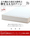 【今だけ 特別5000円OFFクーポン配布中】マットレス スモールシングル70cm 日本製 コンビネーションポケットコイル(幅70cm 厚み約20cm)「抗菌防臭防ダニ綿入りヘリンボーン生地」 3年保証 ベッド用マットレス ベッドマットレス 新生活 送料無料 SSSサイズ 3