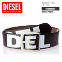 ディーゼル ビジネスベルト メンズ ディーゼル DIESEL ベルト レザーベルト X05921 PS919 B-ARBARANO ヴィンテージ加工 ロゴ ブラウン DS8058