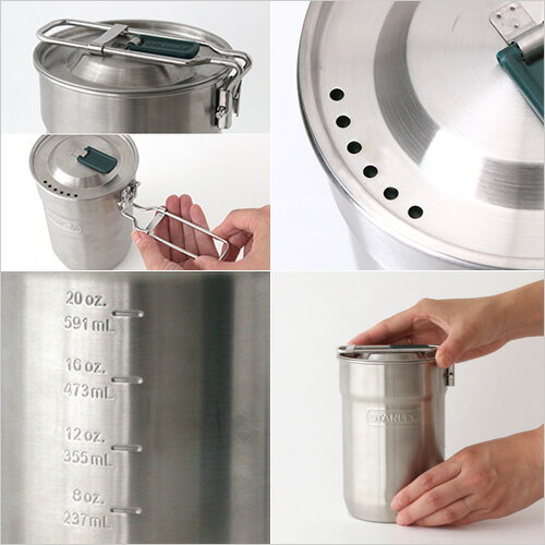 【店内最大45.5倍】【STANLEY スタンレー CAMP COOK SET】【キャンプ クックセット クッカー カップ アウトドア コンパクト ステンレス 収納 キャンプ BBQ 便利 フタ付 湯切り 目盛り 調理】通販格安セール情報 楽天 通販