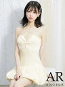 【Angel R/エンジェルアール】バストレース ビジュー バルーンスカート ベアトップ タイト マイクロミニドレス AR25831 セクシー グラマラス 高級感 キャバドレス 【AR ドレス】