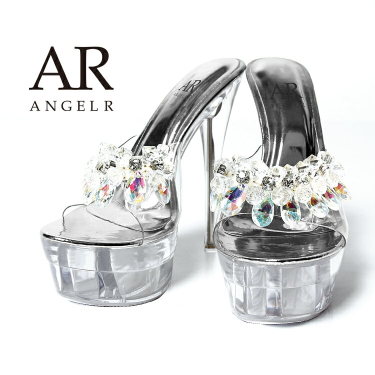 再入荷 AngelR ヒール高さ約15cm /ビッグ/ストーン/クリア/オープントゥ /厚底 /ハイヒール /エンジェルアール SH018 []